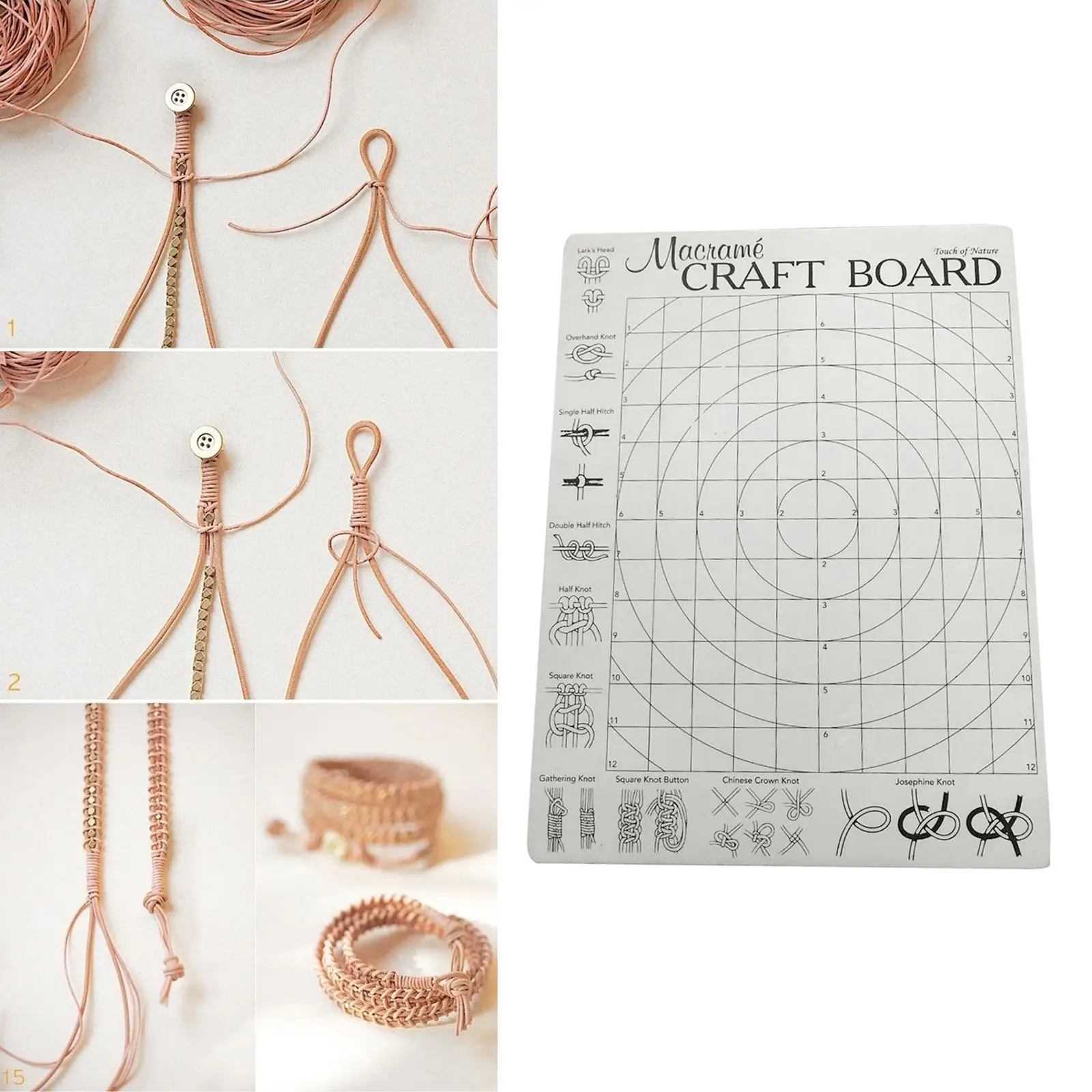Macrame Board 11.81x15.75inch for Securing & Creating Macrame and Knotting Creations, Bracelet Project