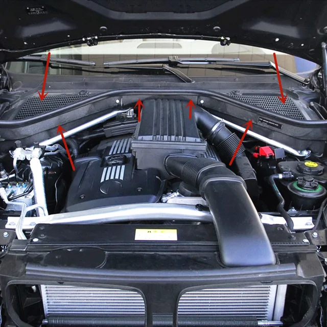Capot moteur, renforcer le panneau de séparation du compartiment supérieur  du moteur du capot pour X5 X6 E70N E70 E71 E72
