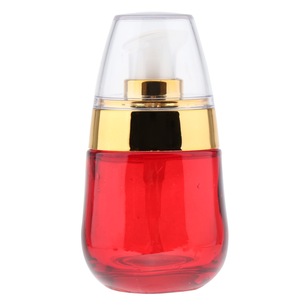 1 Piece 30ml Empty Red Airless Lotion Cream Serums Glass Pump Container Cosmetic Bottle Dispenser, Small Travel Size