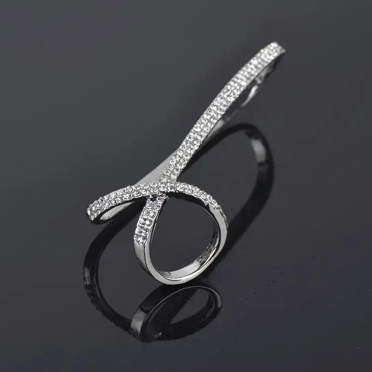 Cubic Zirconia Finger  Palm Cuff Bangle Bracelet with Crystal for Women