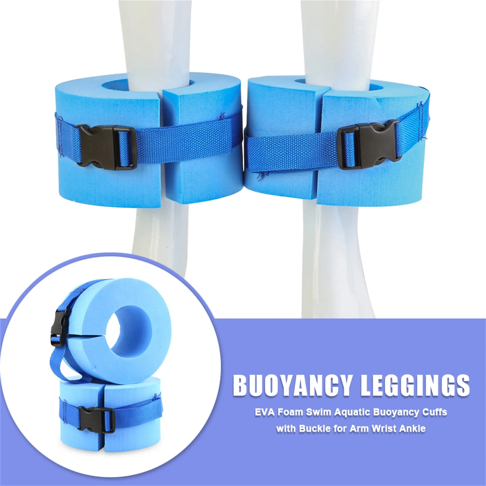 VS2# 2x Foam Aquatic Cuffs Swimming Leggings Water Exercise Aerobics Float Ring 
