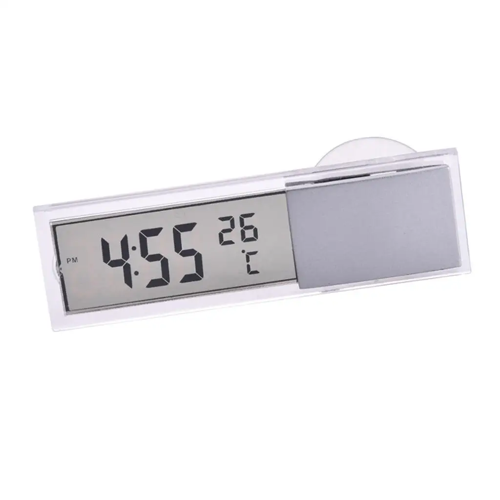 Car Vehicle LCD Display Electronic Clock Watch Thermometer with Suction Cup