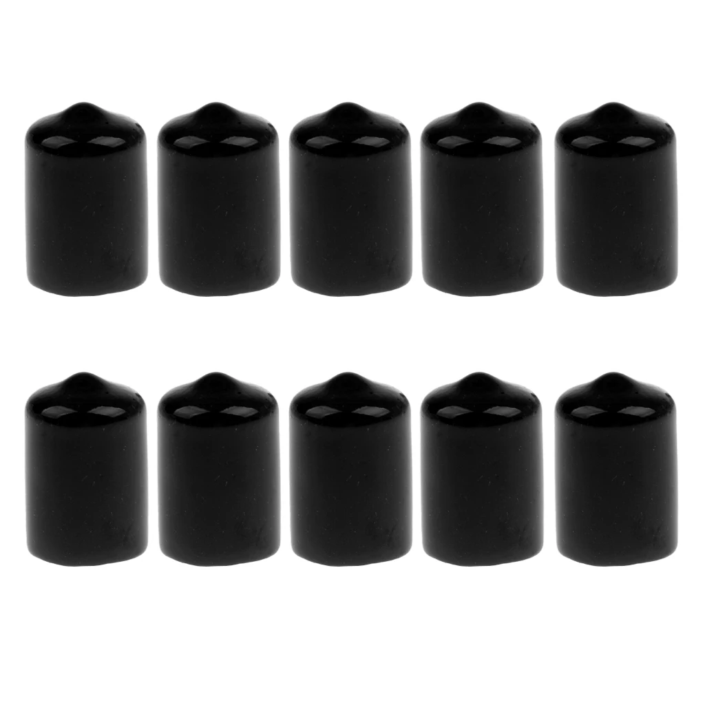 20Pcs Rubber Protective Covers 10mm Inner Diameter for Snooker Cue Tip Black 