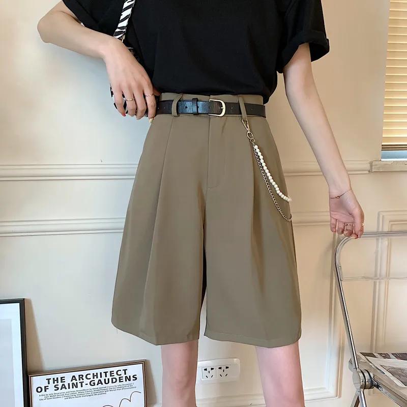 6294  2022 new  Women's summer thin section loose casual pants high waist thin a-line suit shorts athletic shorts