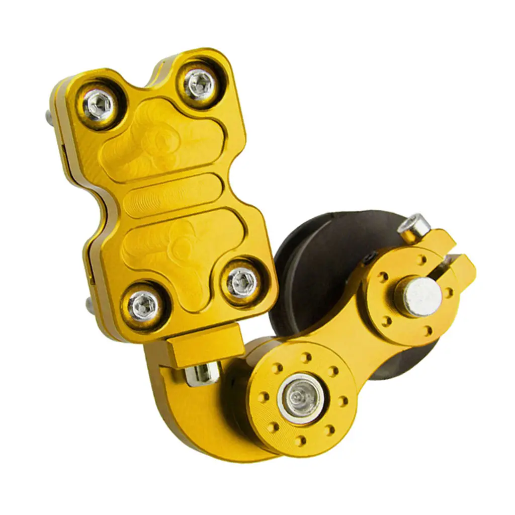 Universal Motocycle Chain Tensioner Roller Yellow Aluminum Alloy Chain Adjuster