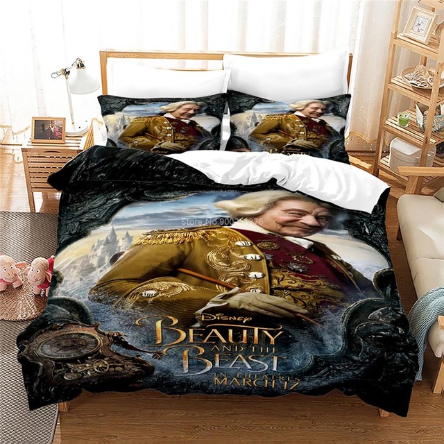 Disney Beauty and The Beast Cartoon Bedding Set for Adult Children