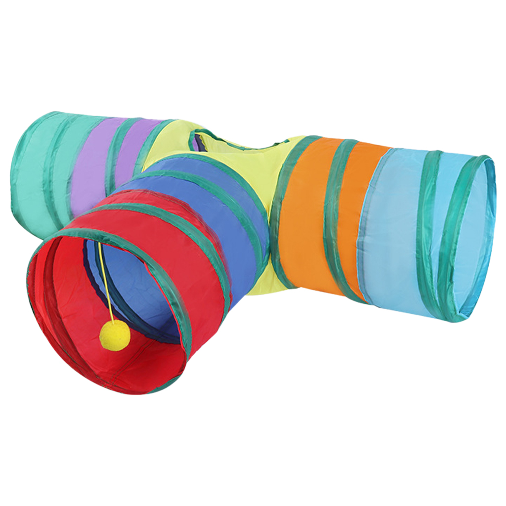 Cat Tunnel Collapsible Pet Interactive Toy with Ball Kitten Play Tent Bed for Indoor Puppy Rabbits Pet Supplies Accessories