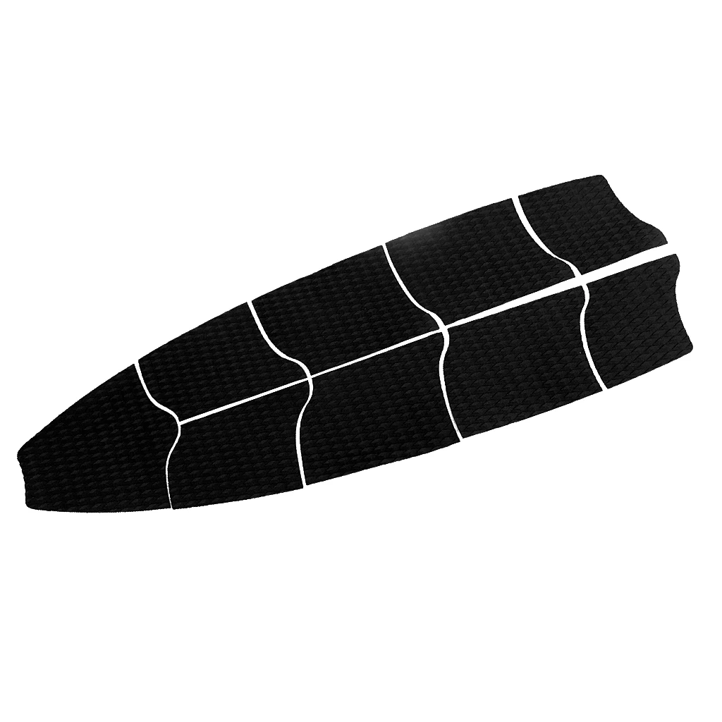 Set of 9 Pieces Kitesurf KiteBoard Surfboard Traction Full Deck Pad Non-slip and Ultra-light - Black White Camo