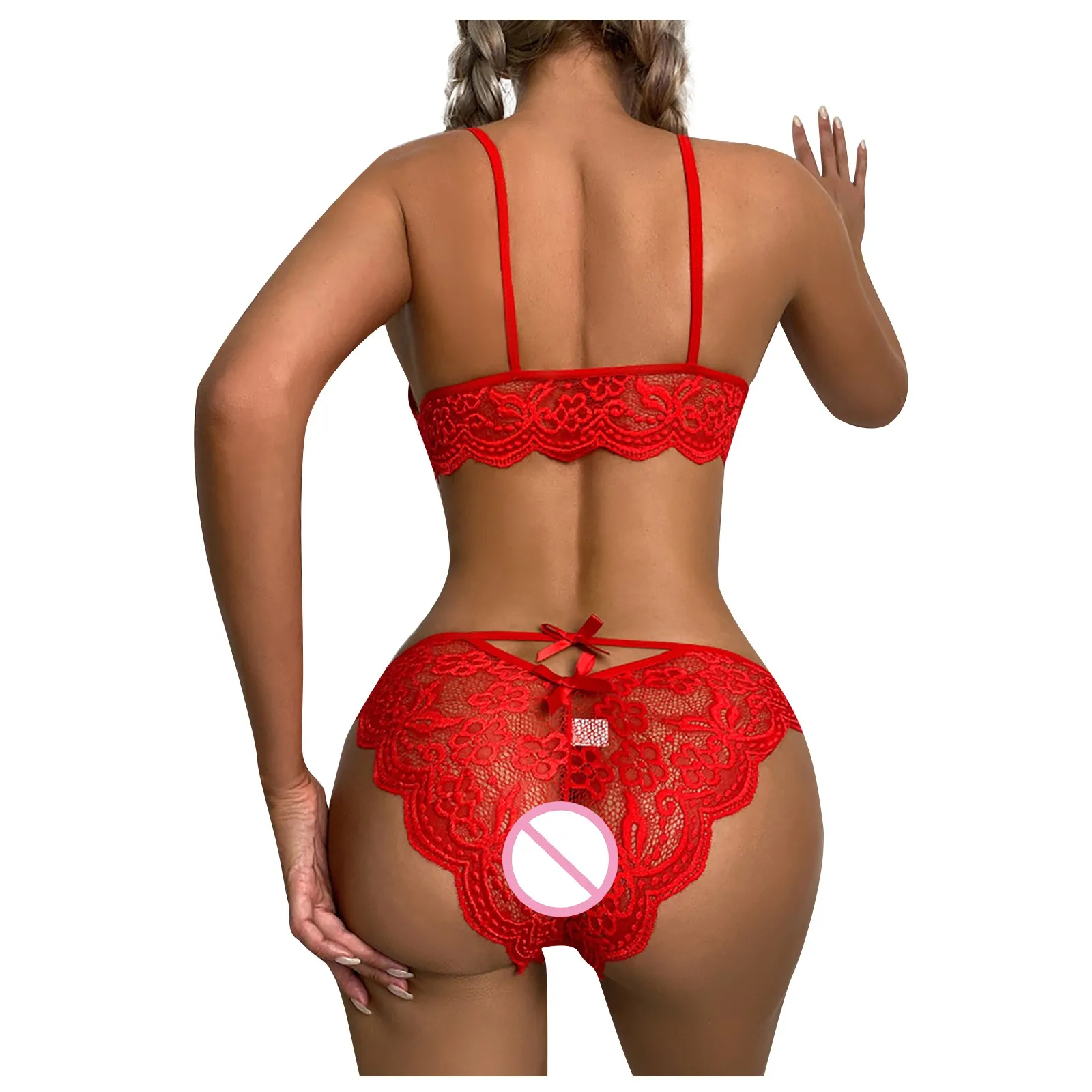 womens lingerie sets Two-piece Suit Ladies Strap Cutout Teddy Sexy Sensual Embroidery Gauze Lingerie Women Hollow See-through Underwear Set Erotic bra and underwear set