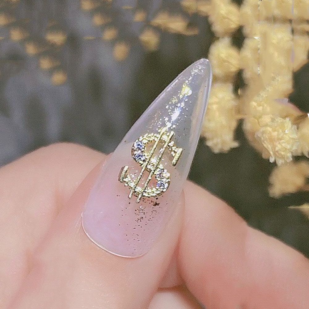 Best of Silver Gold Dollar Figure Nail Decoration Creative Alloy Rhinestone 3D Manicure Metal Nail Art Supplies DIY Nail Accessories Reviews & Tips - Image 5