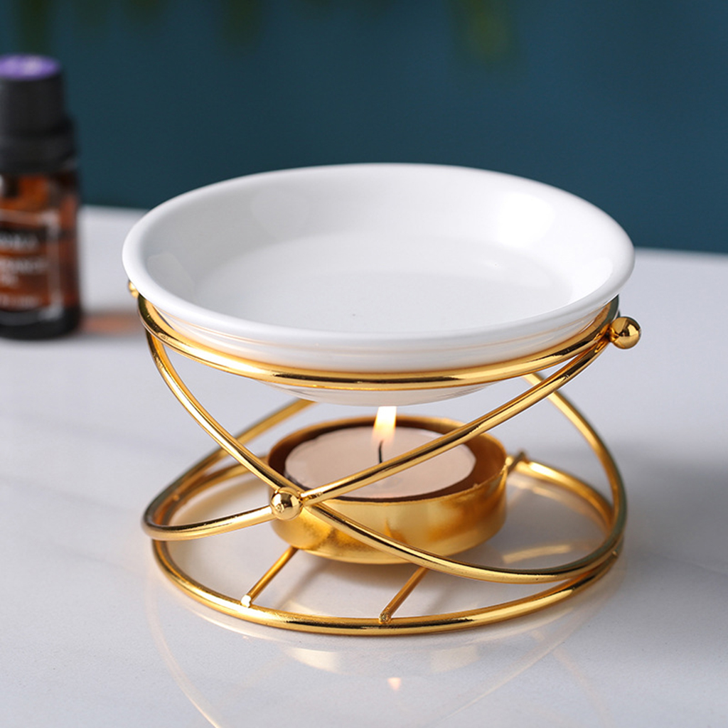 Metal Essential Oil Diffuser European Style Aroma Burner Tea Aromatherapy Candle Light Holder Decoration For Spa Home