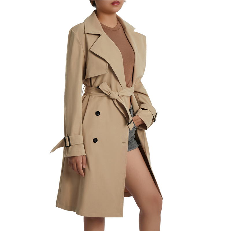 para mulher, trench coat com lapela e