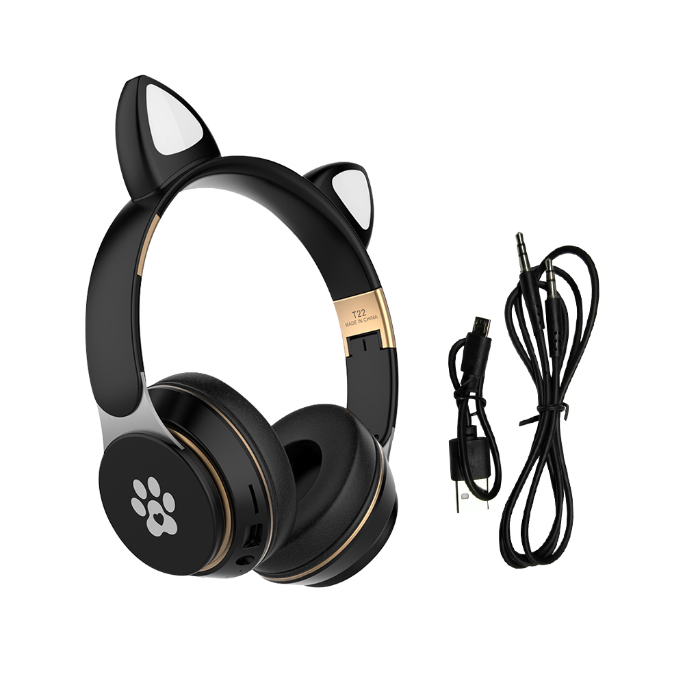 orelha gato brilhante bluetooth 5.0 presente fm