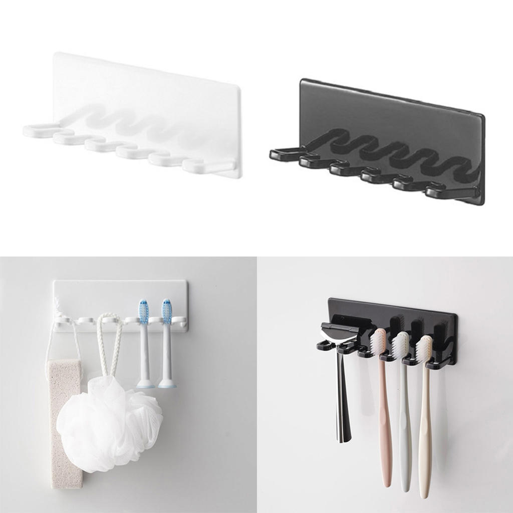 Fashion Home Bathroom Toothbrush Holder Rack Wall Mount Self Adhesive  Stand Toothbrush Holder