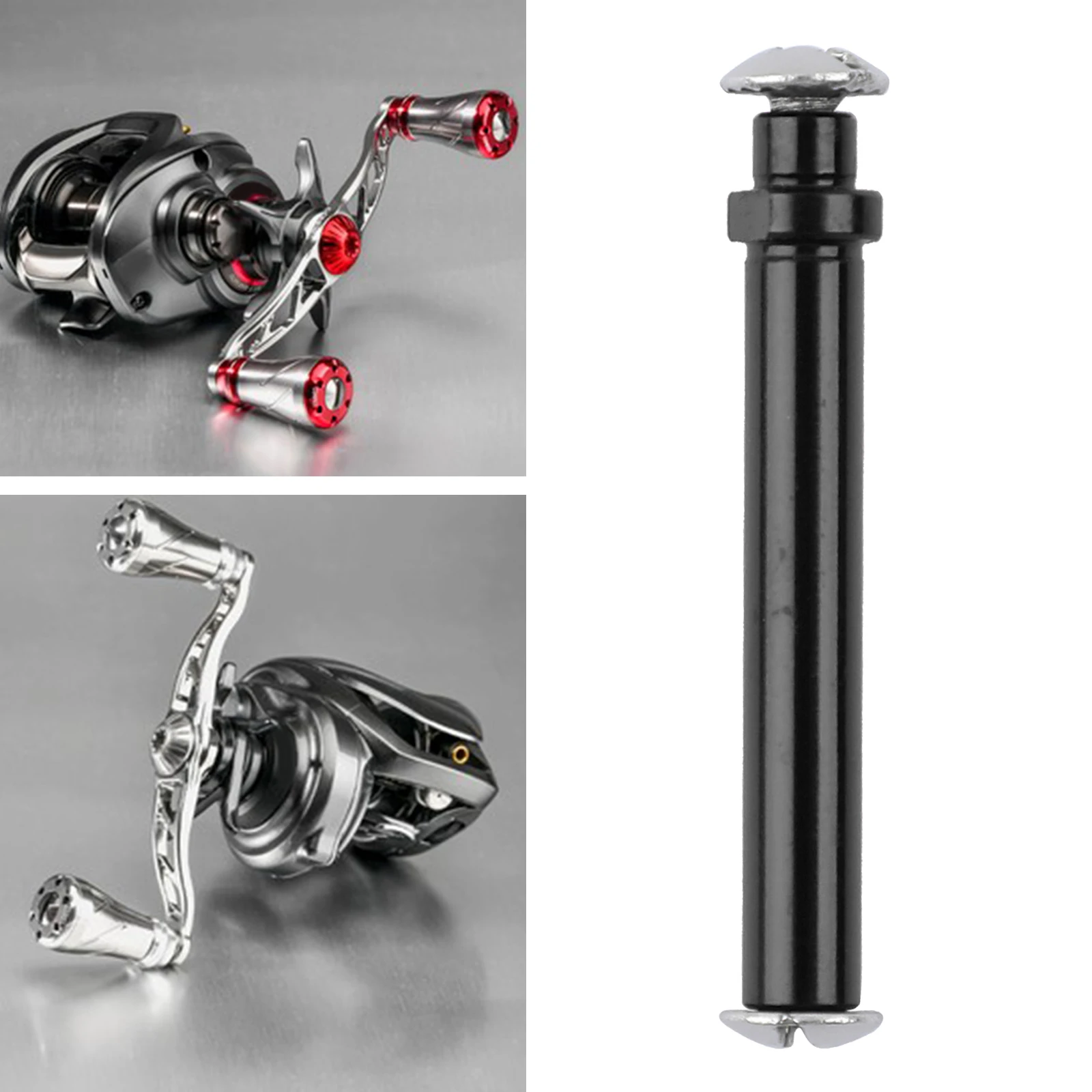 Solid Fishing Reel Shaft Repair Tools, Fishing Handle Knob, Long Rod Replacement Part, Aluminum Alloy