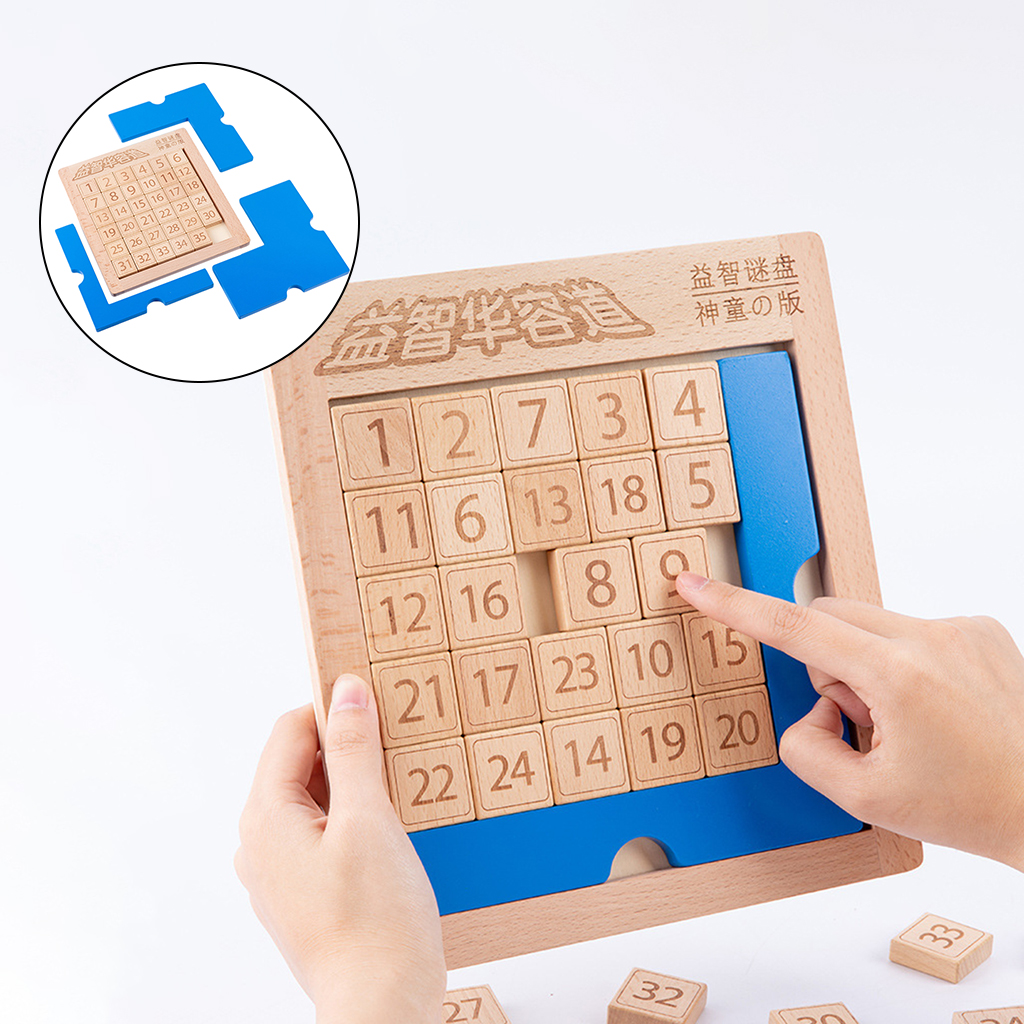 Vintage Sliding Number Toy Digital Puzzle Games Brain Teaser Sliding Block Math Educational Toys for Kids Boys Girls Gift