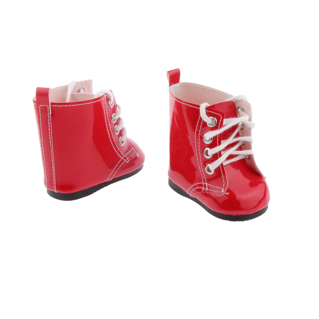 Baby Shoes For 18 inch Doll PU Lace Up  Boots Shoes Journey Dolls ACCS