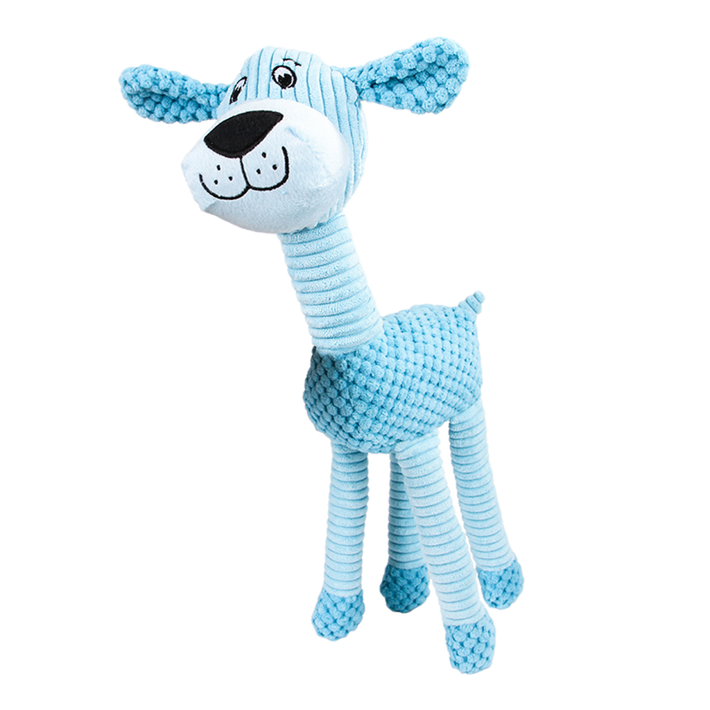 Pet Dog Bite Toy Giraffe Squeaker Toys For Aggressive Chewer Blue/Pink/Brown