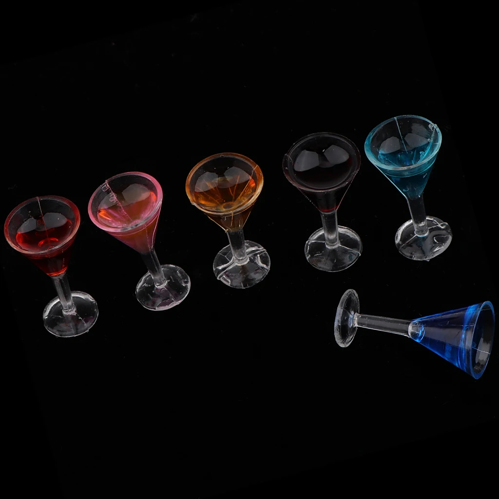 6pcs 1:12 Imitation Set - Miniature Dollhouse Cocktail Glass