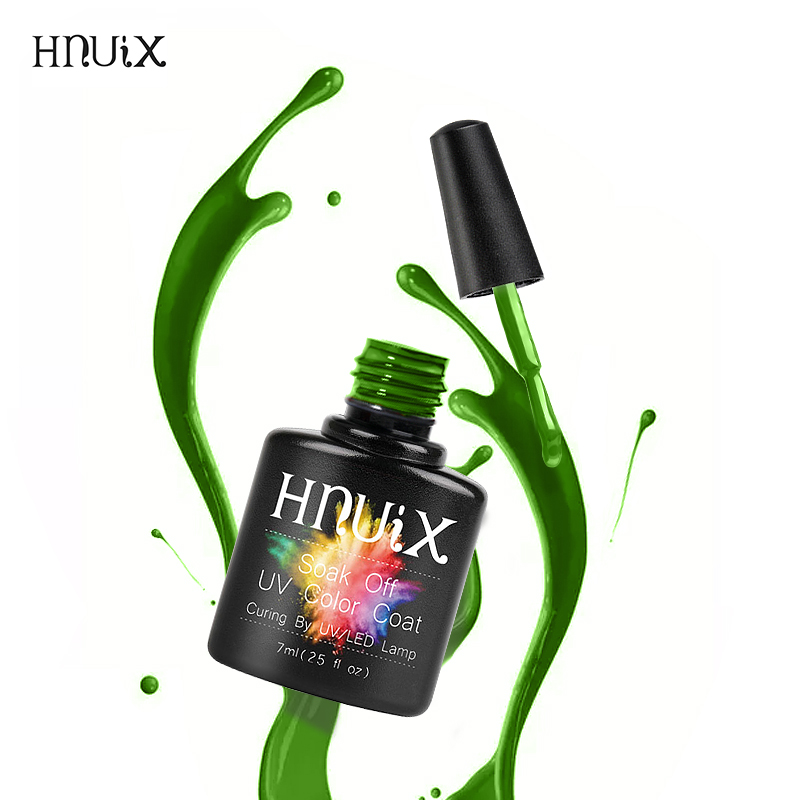 Best of 7ml HNUIXTop Coat UV Nail Polish Matte Color Gel Nail Polish Dissolvable Green Series Nail Paint Semi-Permanent Manicure Gel Reviews & Tips - Image 3