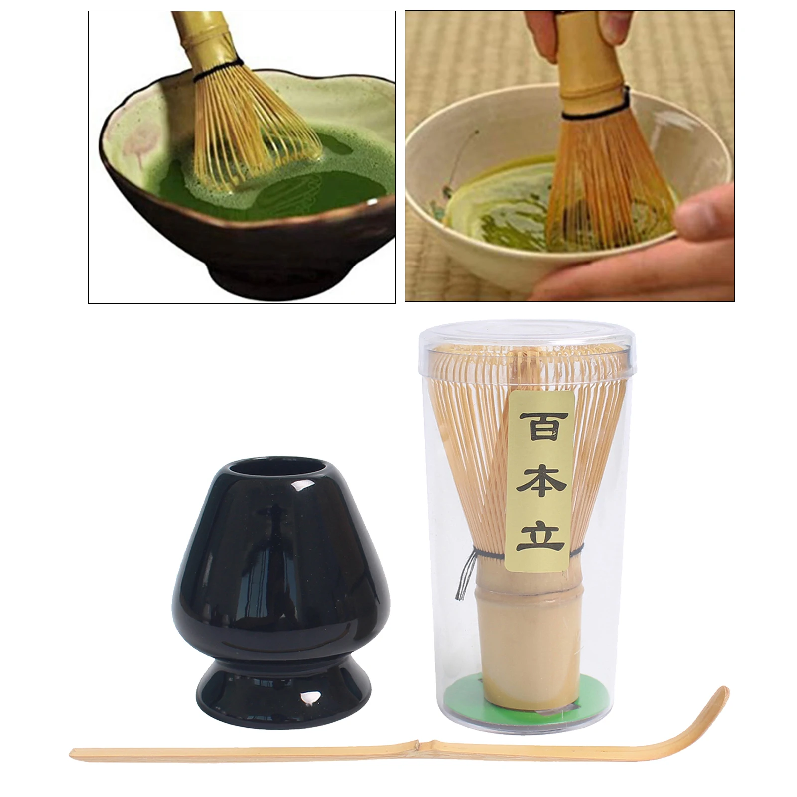 Traditional Matcha Tea Whisk Set Exquisite Ceramic Whisk Holder Easy to Use