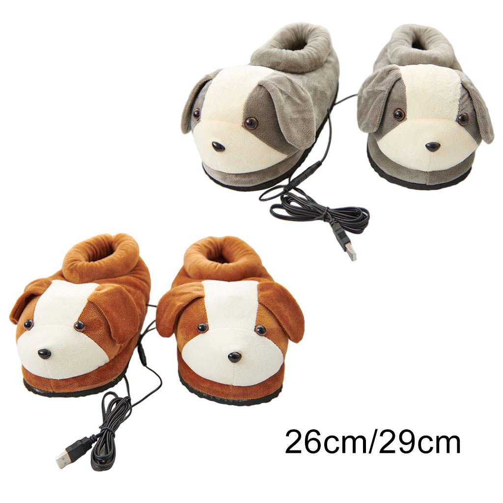 Winter Warm Home Slippers Washable Comfortable Plush Electric Heated Shoes Foot Warmer Gift for Woman Man USB
