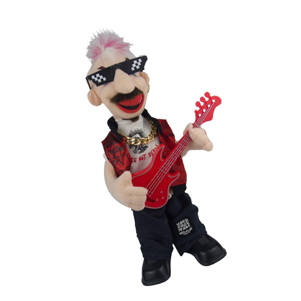 Electric Plush Toy Punk Bass Man Figure Doll Kids Toys Creative Gifts