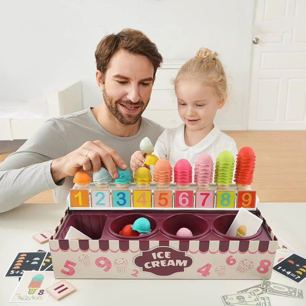 Play House Ice Cream Math Kitchen Toys For Children Imitating Role Play Game Boys Girls 3 4 5 Years Old Toys Educational Toy