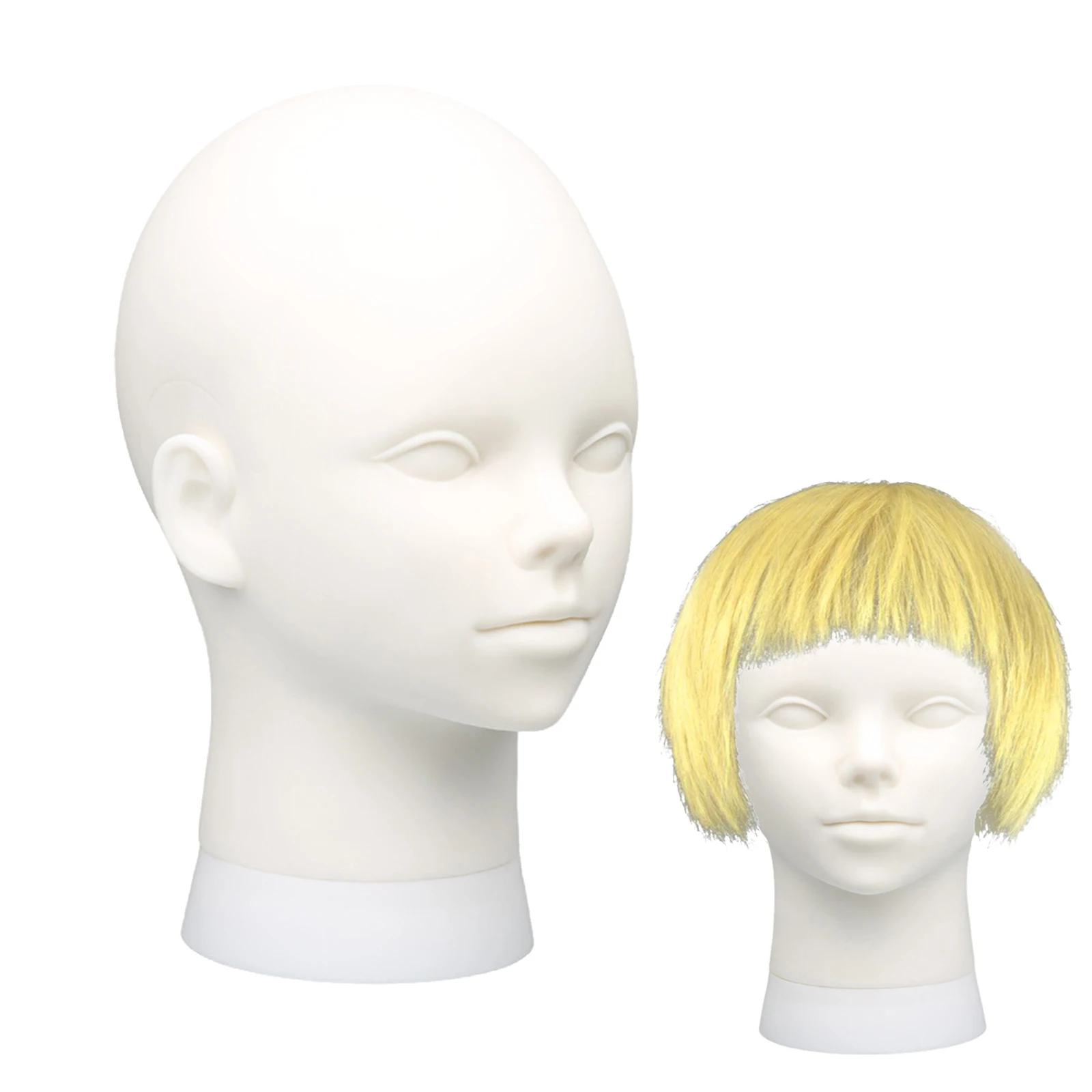 1Pc PVC Mannequin Maniking Head Model Foam Wig Hair Hat Glasses Display Head for Women Men White