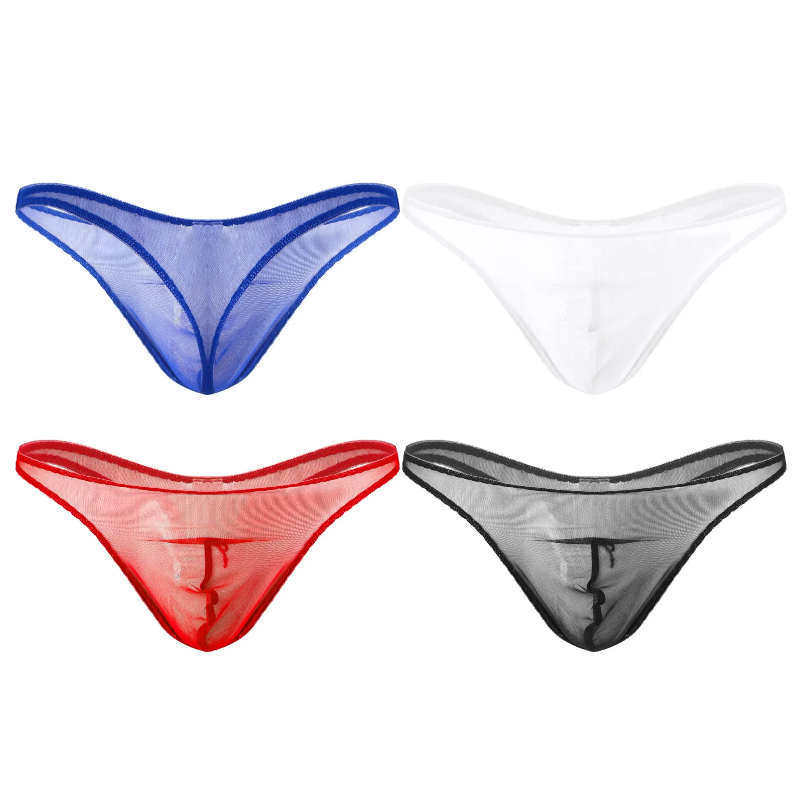 mens sheer briefs Mens Mesh Briefs Sexy See through Sheer T-Back G-String Thong Lingerie Gay Sissy Transparent Ultra-Thin Panties Underwear boxer briefs with pouch