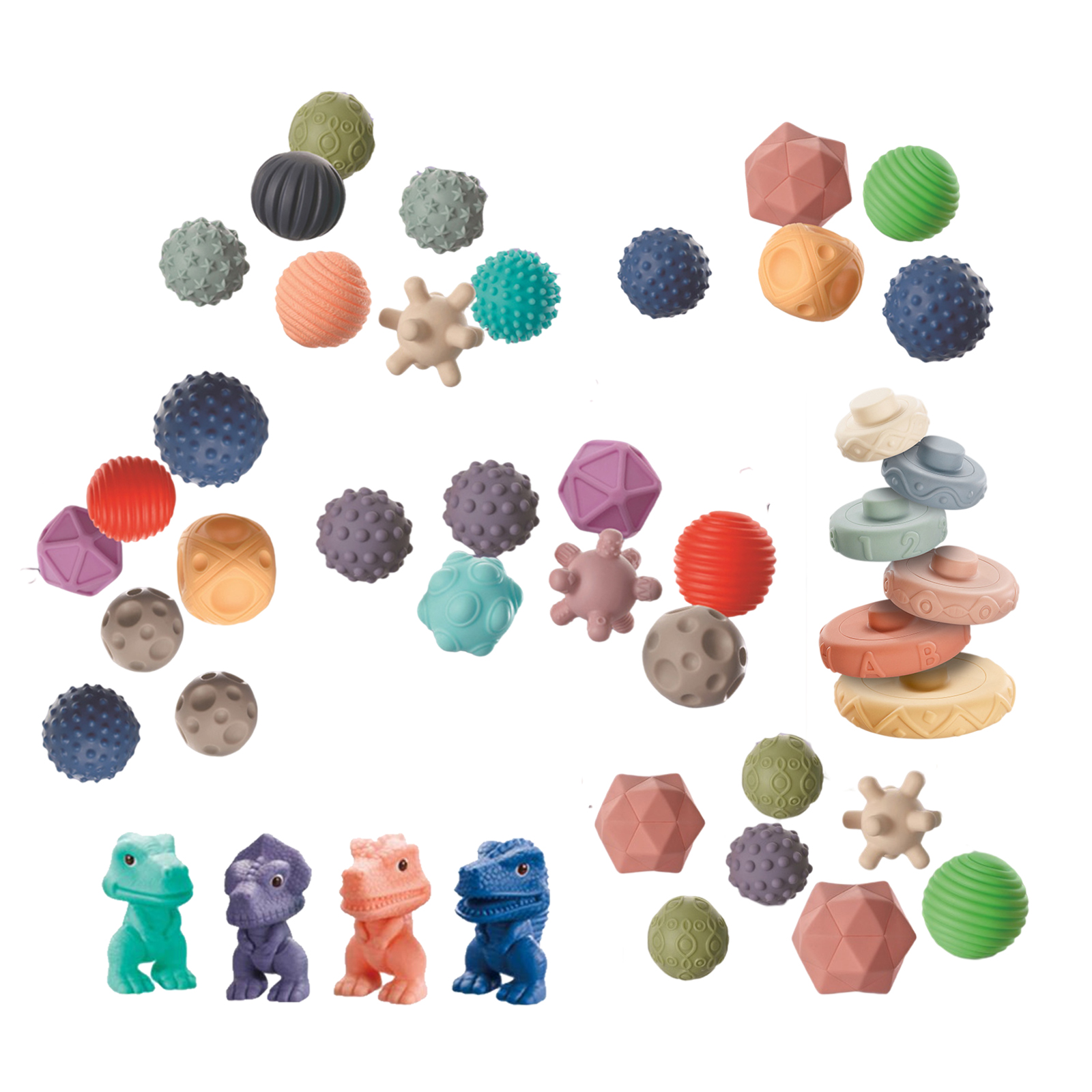 Soft Building Blocks Baby Toys Squeeze Play Ball Ring Teethers Toy for Gemes Home Baby 6 9 Month 1 2 3 Years Old