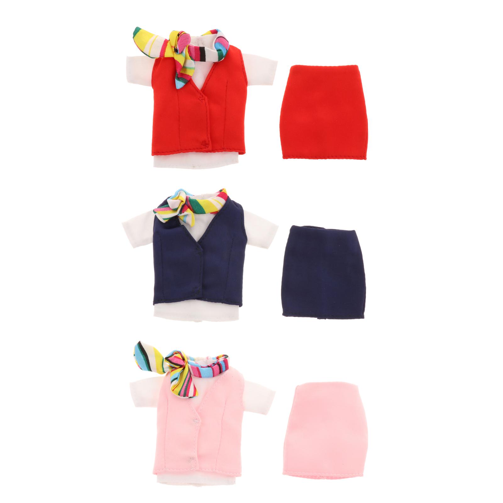 Fashion 1/6 BJD Doll Stewardess Suit Clothes for Baby Dolls Party Clothing Girls Gifts
