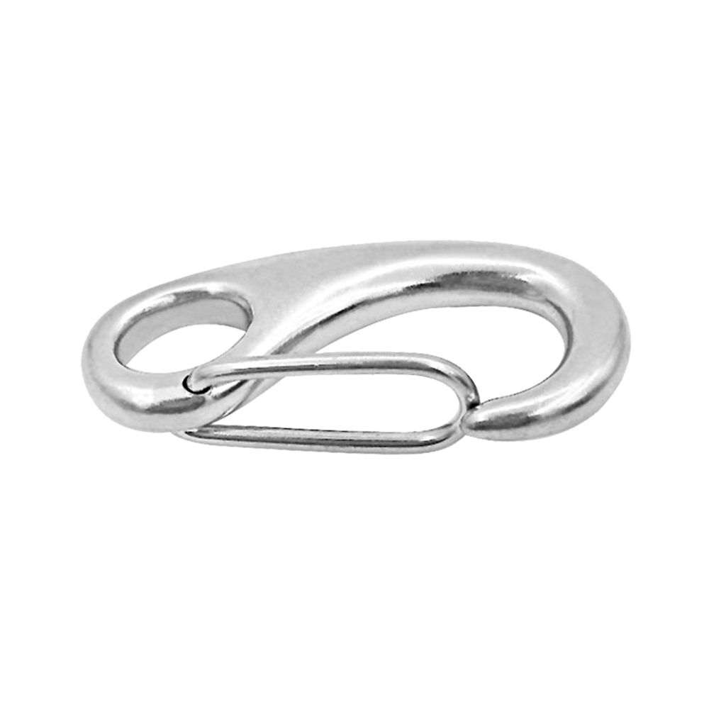 2pc Silver Heavy Duty Stainless Steel 316 Spring Snap Hook Clip Keychain