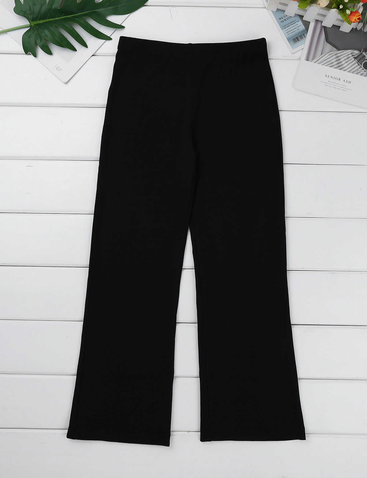 YiZYiF 6-14 Jahre Schwarz Kinder Jungen Grund Klassischen Stretchy Boot Cut Hosen Hosen Dancewear für Jazz Dance Bühne leistung – Detail 8