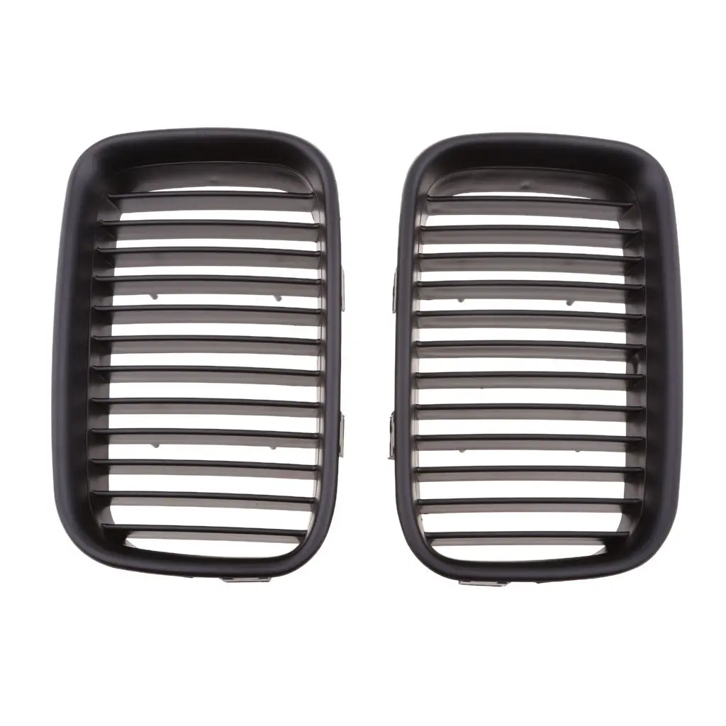 2 Pieces Sport Style Front Bumper Hood Grill Grilles For BMW E36 1992-1996