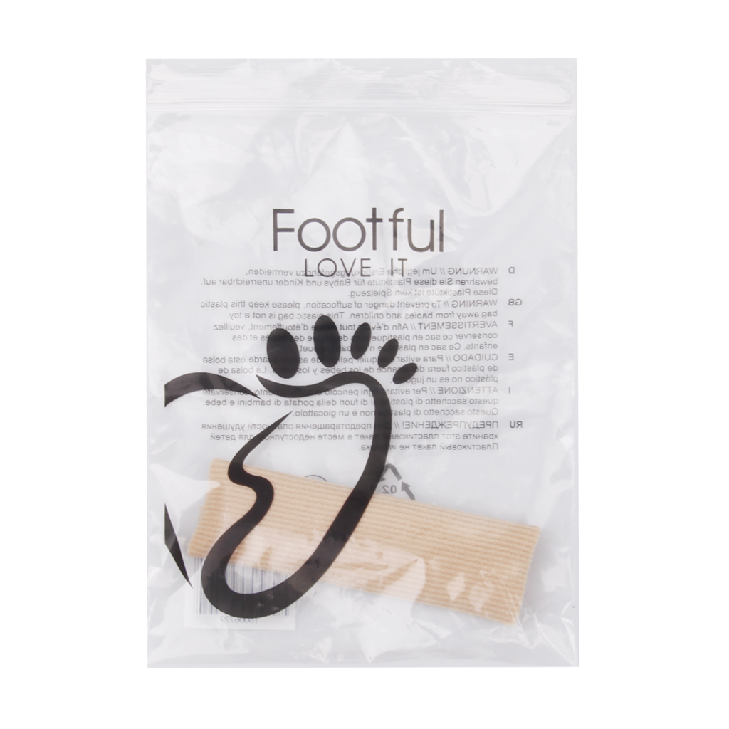 Fabric Gel Open Toe Tubes Cuttable Ribbed Knit Sleeves for Corns Blisters Callus