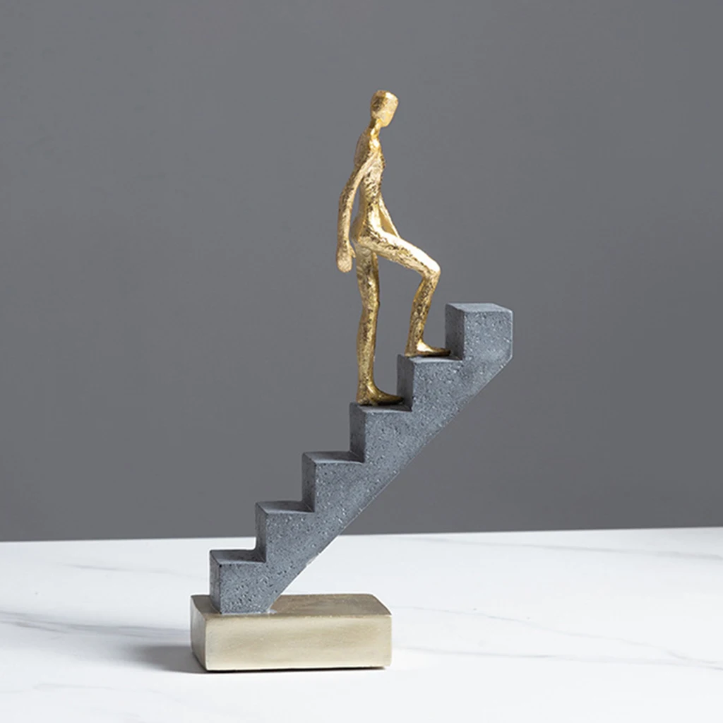 Abstract Go Up Stairs Thinker Sculpture Modern Figurine Statue for Home Office Table Decor Ornament