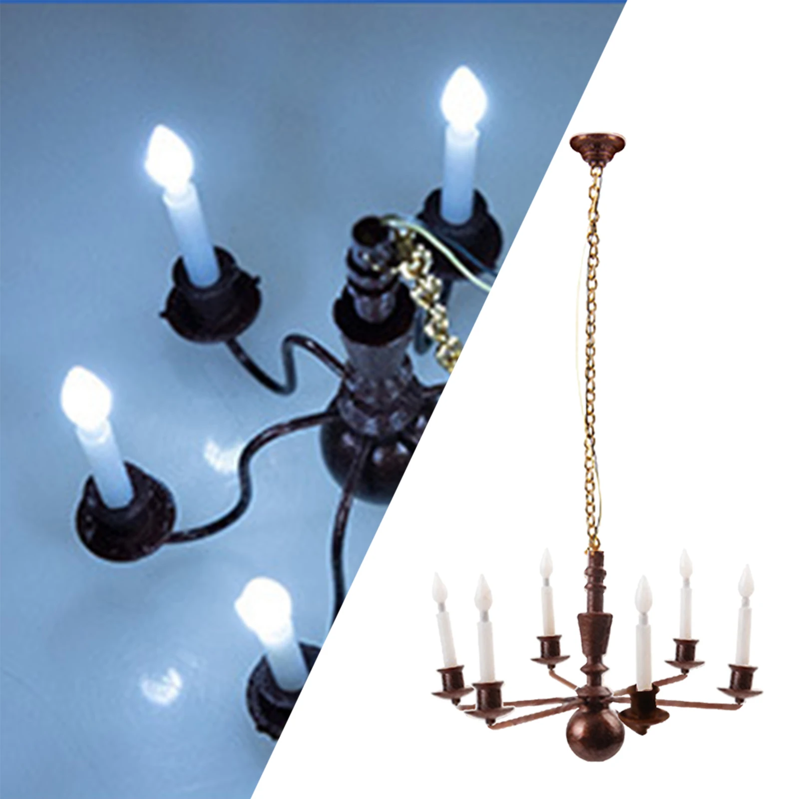 Classic Metal 1:87 HO Scale Ceiling Light Hanging Chandelier DIY Model Toy