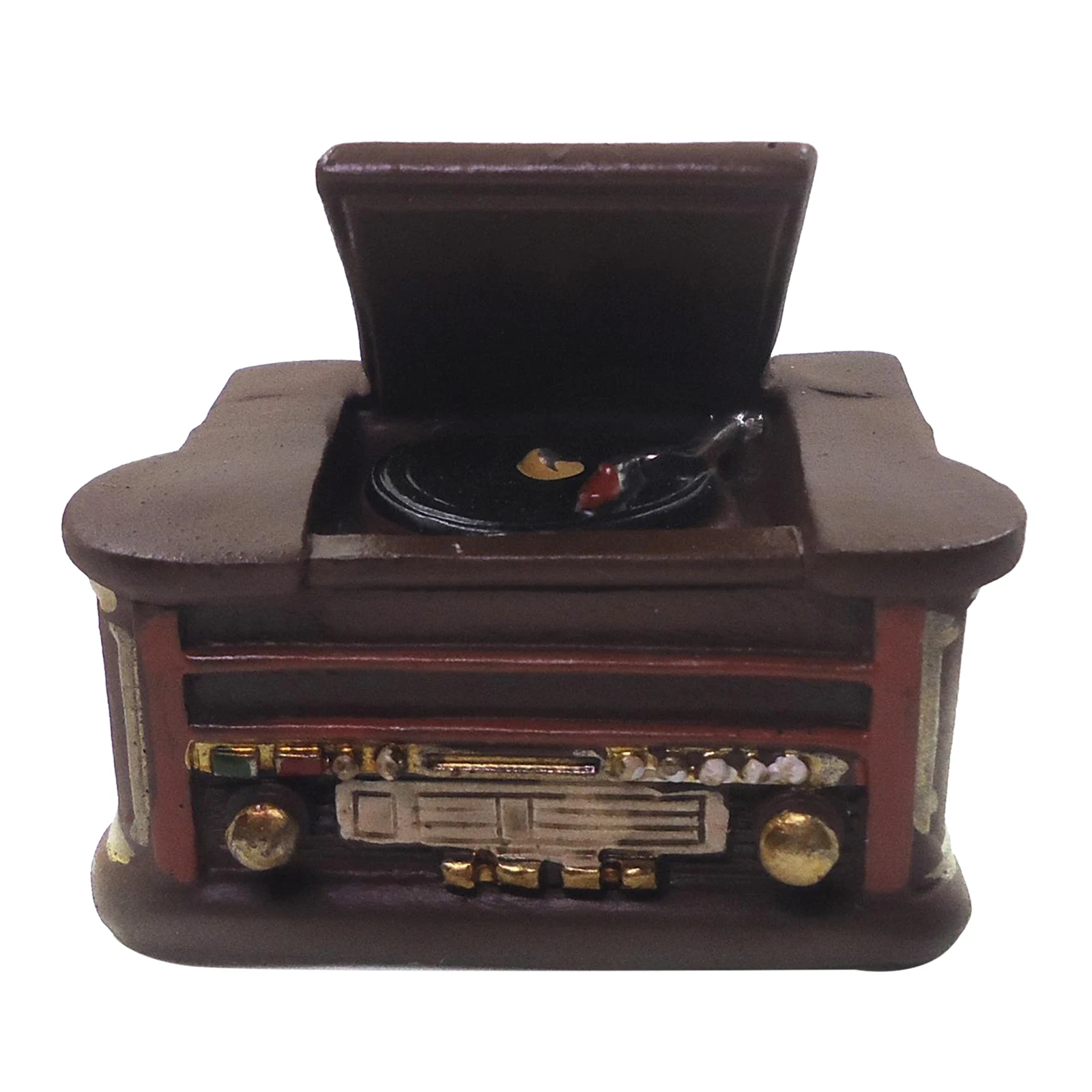 Antique 1/6 Miniature Dollshouse Phonograph Resin Record Player Music Instrument Antique 1/6 Miniature Dollshouse Phonograph Resin Record Player Music Instrument