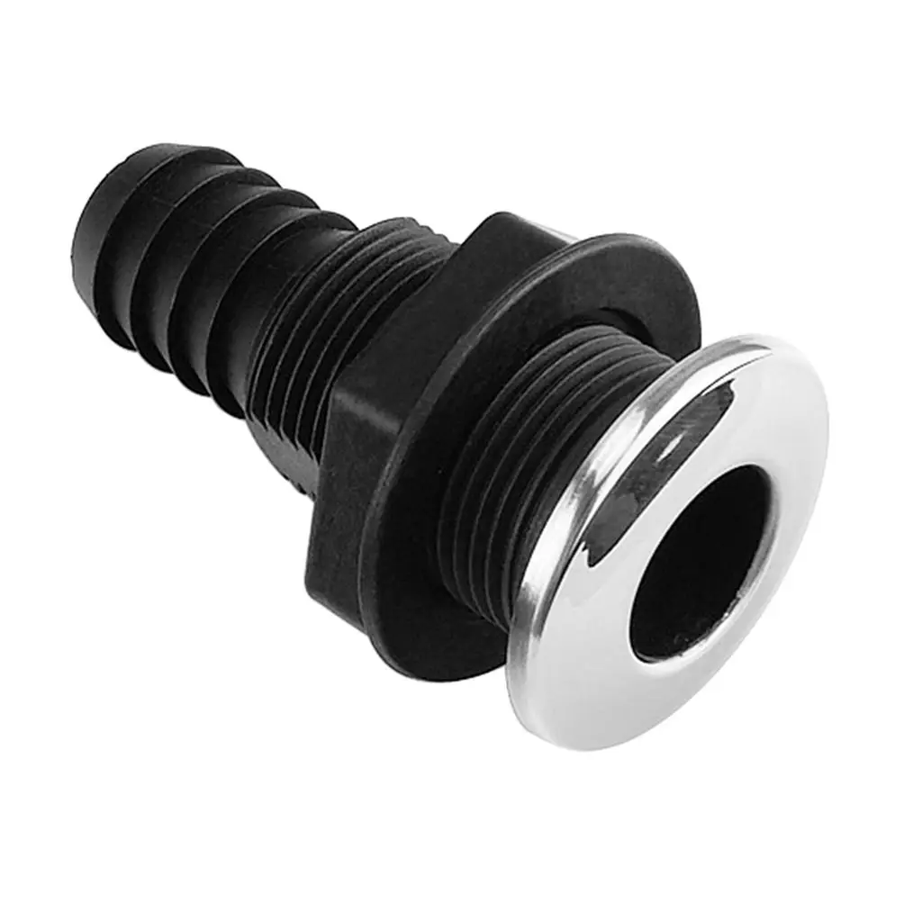 Hull Pass Through With Nylon End Cap For Boat, Sailing - Black