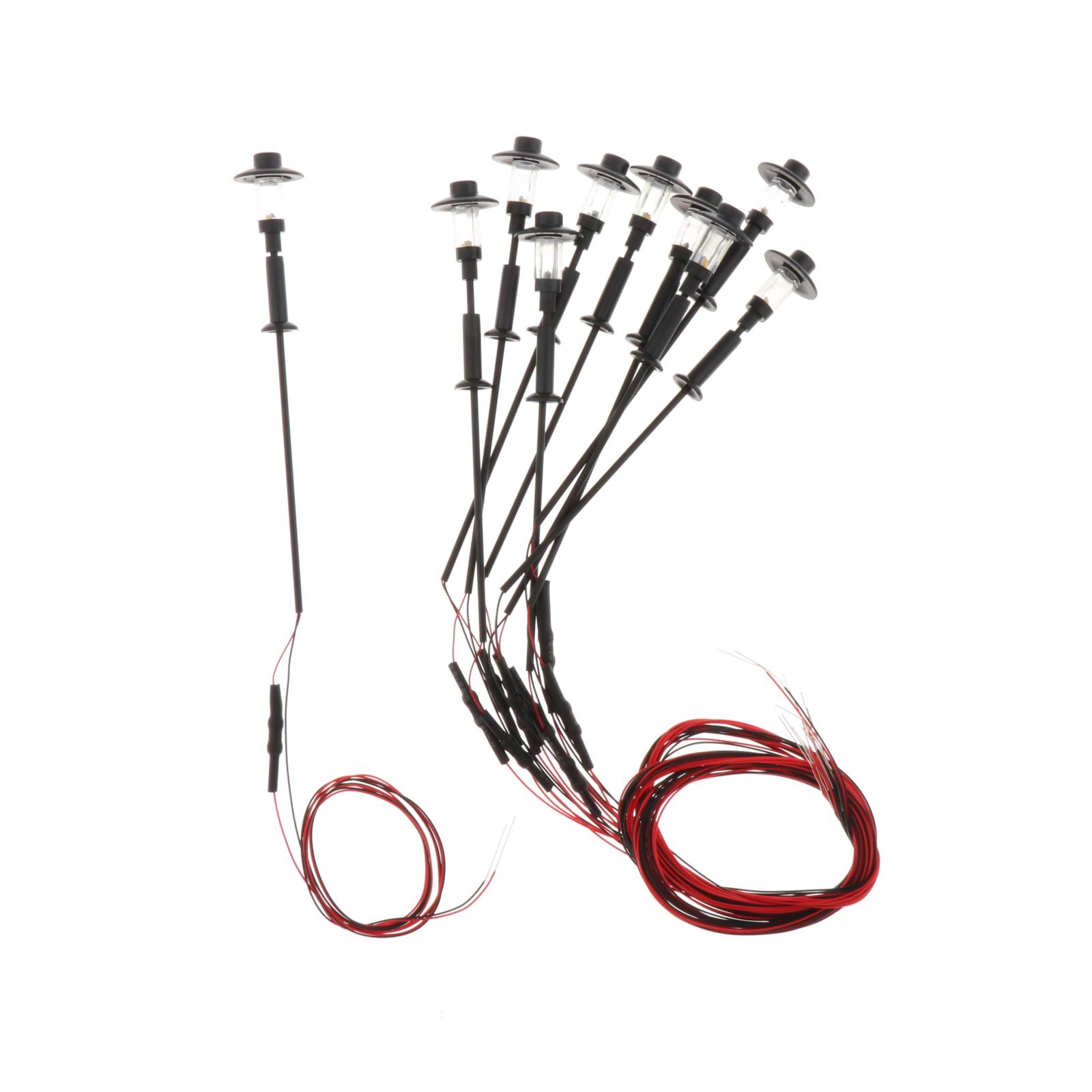 10 Model Railway Street Lamp Warm White Lights HO TT N Scale Led 1: 100