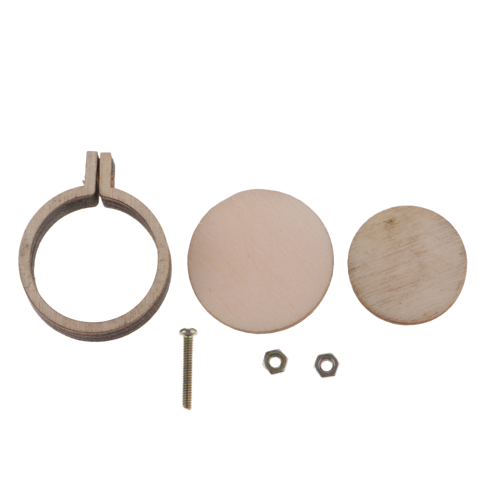90Pcs Round Mini Wooden Embroidered Hoop Frames for Crafts Accessories 20mm