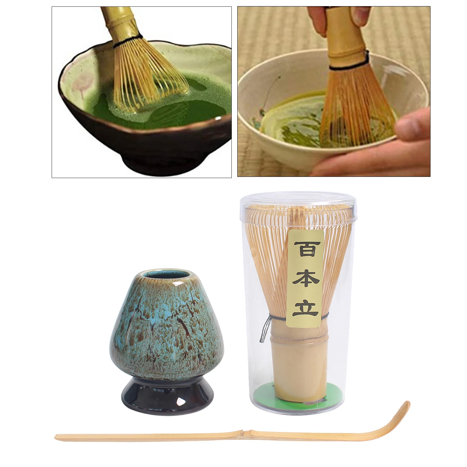 Traditional Matcha Tea Whisk Set Exquisite Ceramic Whisk Holder Easy to Use