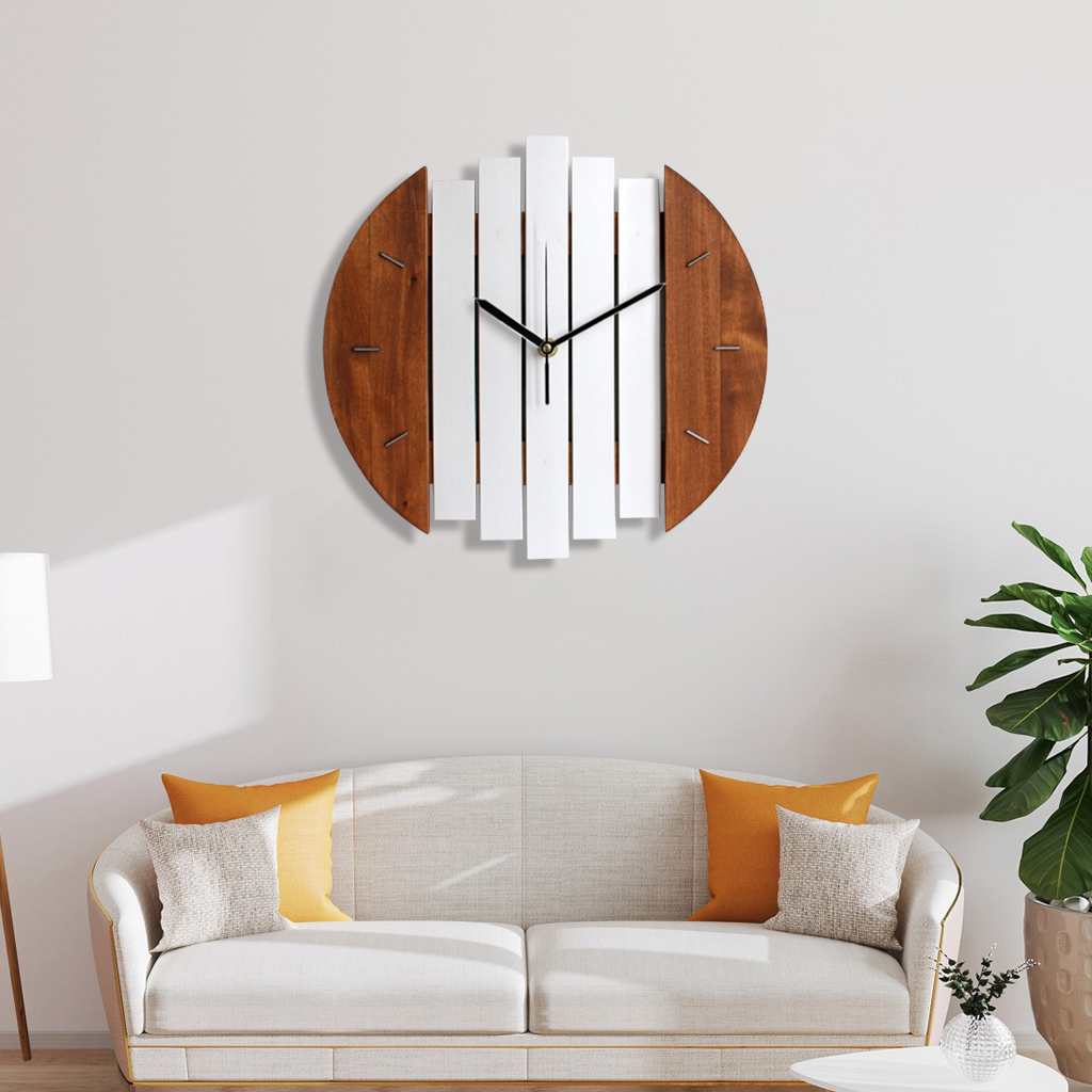 12-inch Wall Clock Steampunk Wooden Silent Bedroom Shops Cafe Decoration
