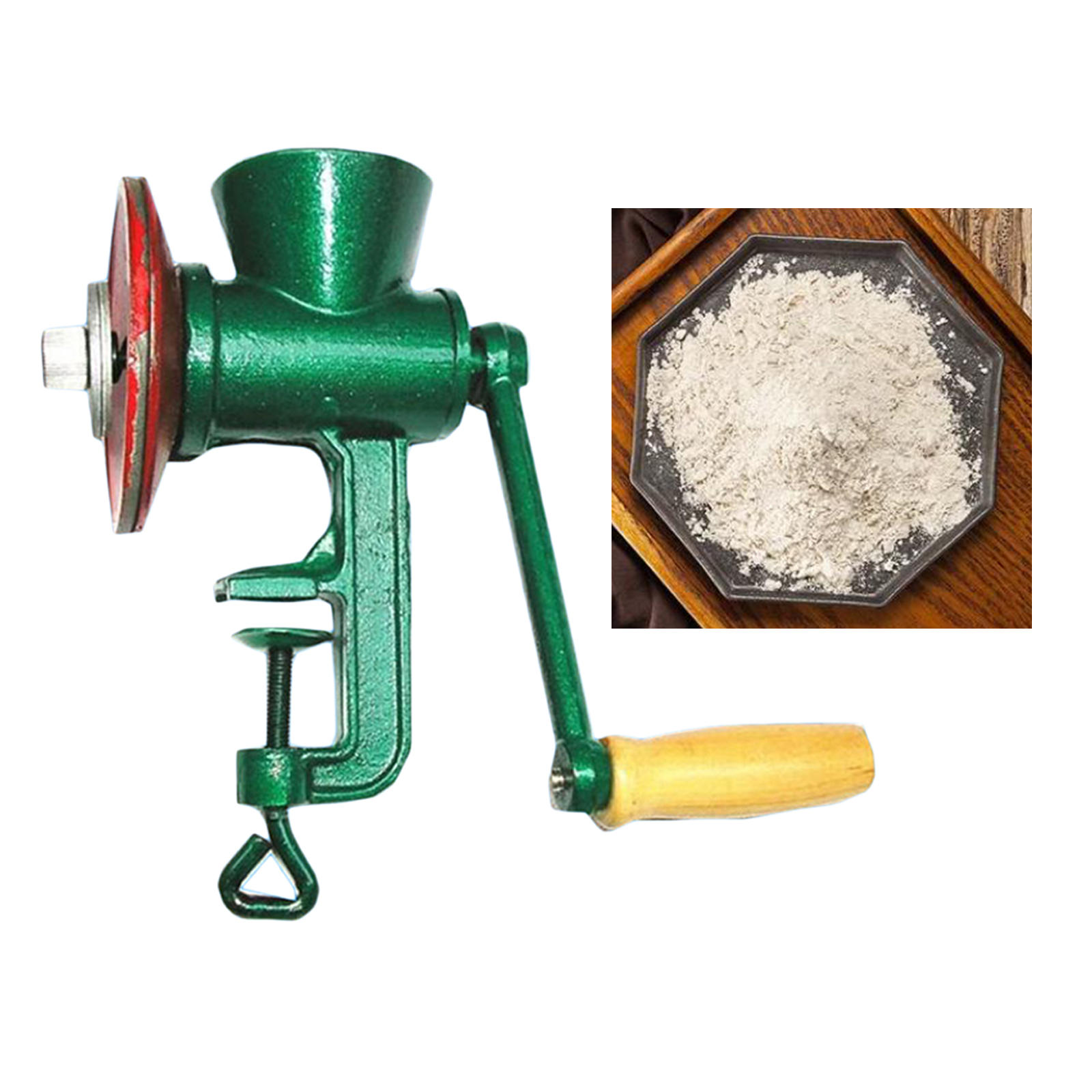 Hand Grain Grinder Mill Table Clamp Coarseness Adjustable Wheat Nuts Crusher Coffee Grinder