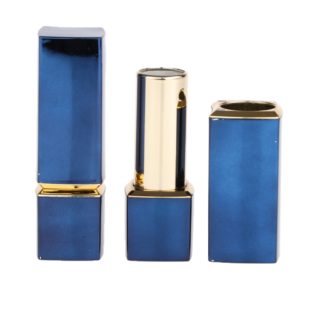 2x Lip Gloss Tube Blue Plastic DIY Lipstick Containers Lip Balm Holder Vials