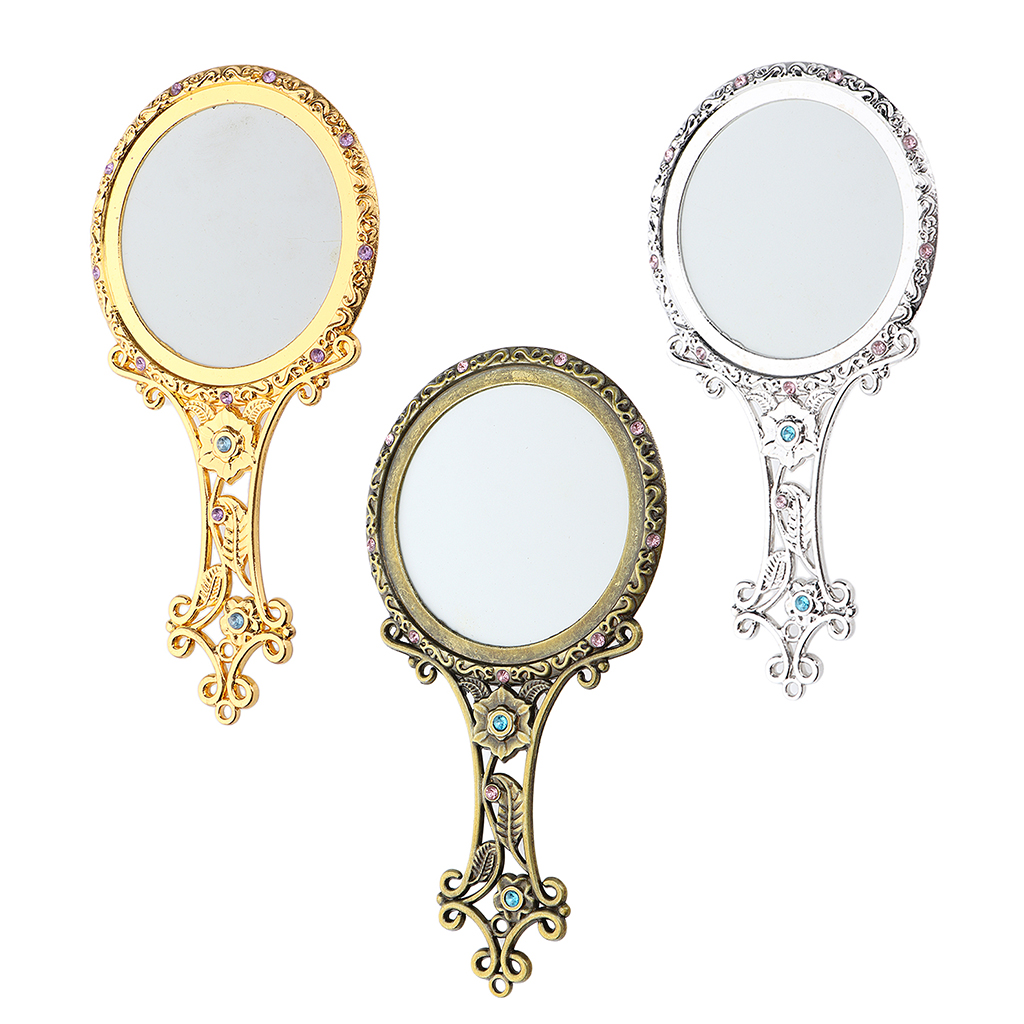 Personalised Portable Antique Pocket-Size Hand Mirror Makeup Beauty Cosmetic