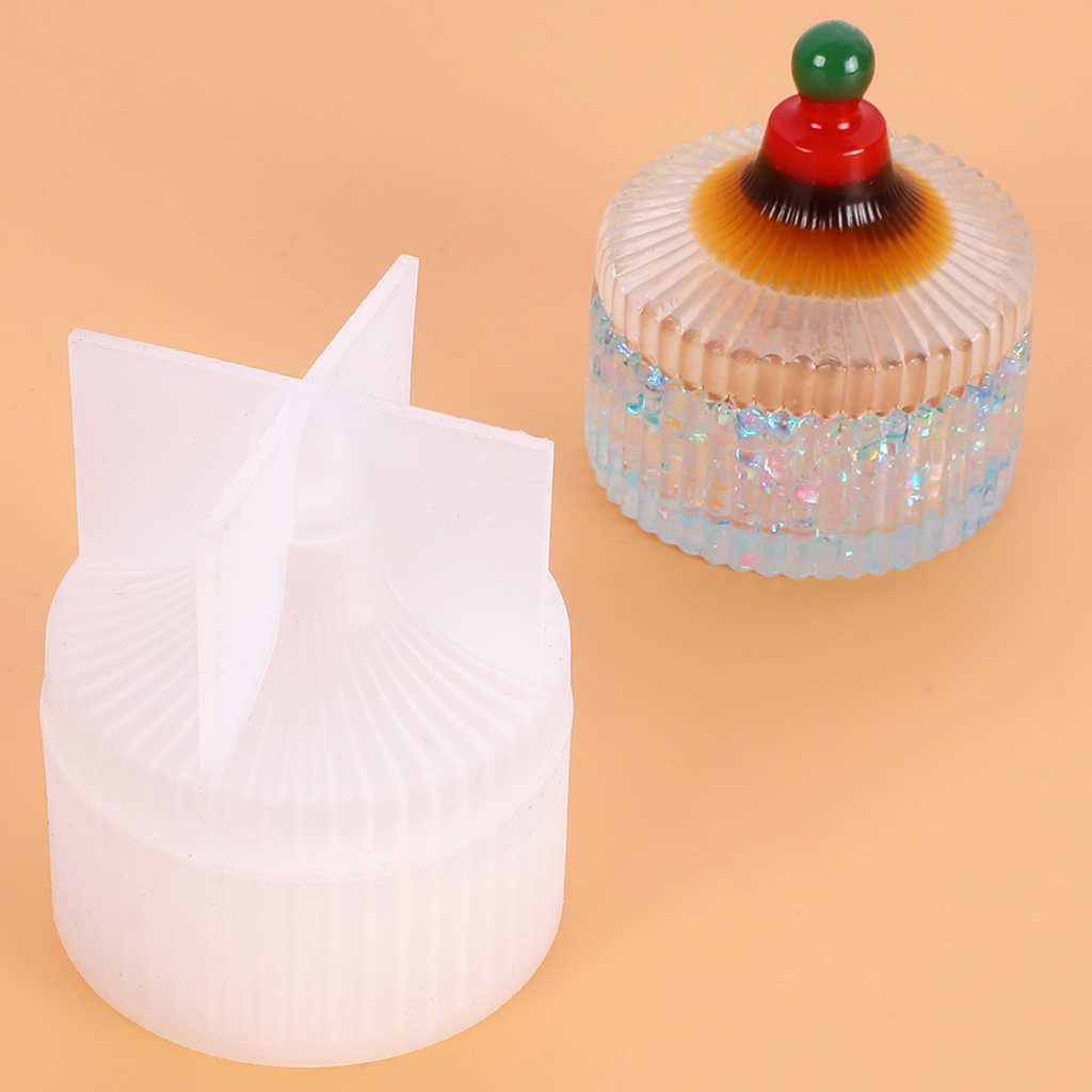 Striped Silicone Mold Epoxy Resin Art Ashtray Handmade Lidded Gift Jewelry Box Making Table Decor Mould Supplies Multipurpose
