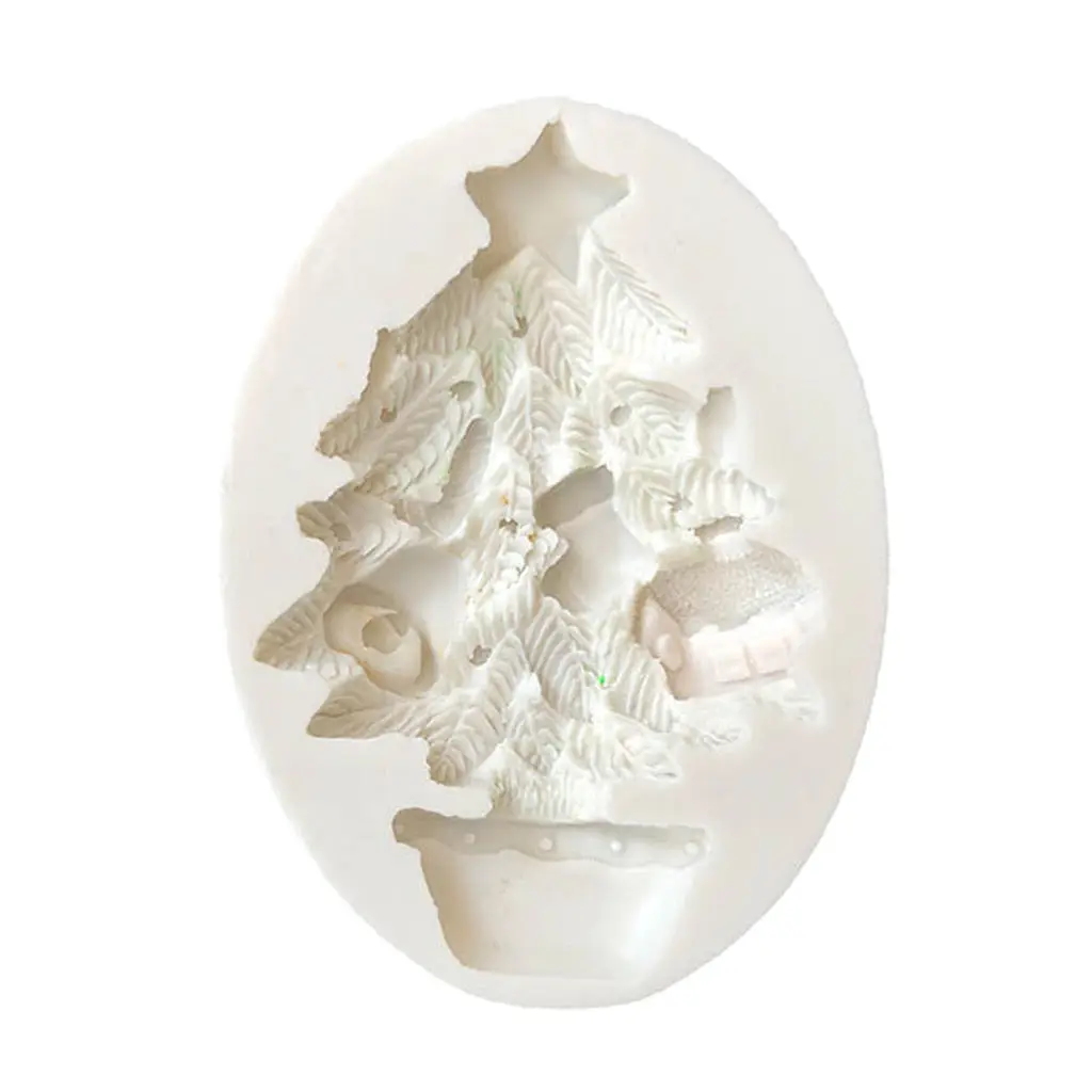 Silicone DIY Christmas Tree Ornament Fondant Cake Mold Sugarcraft Cupcake Mould Kitchen Cake Modeling Baking Tool