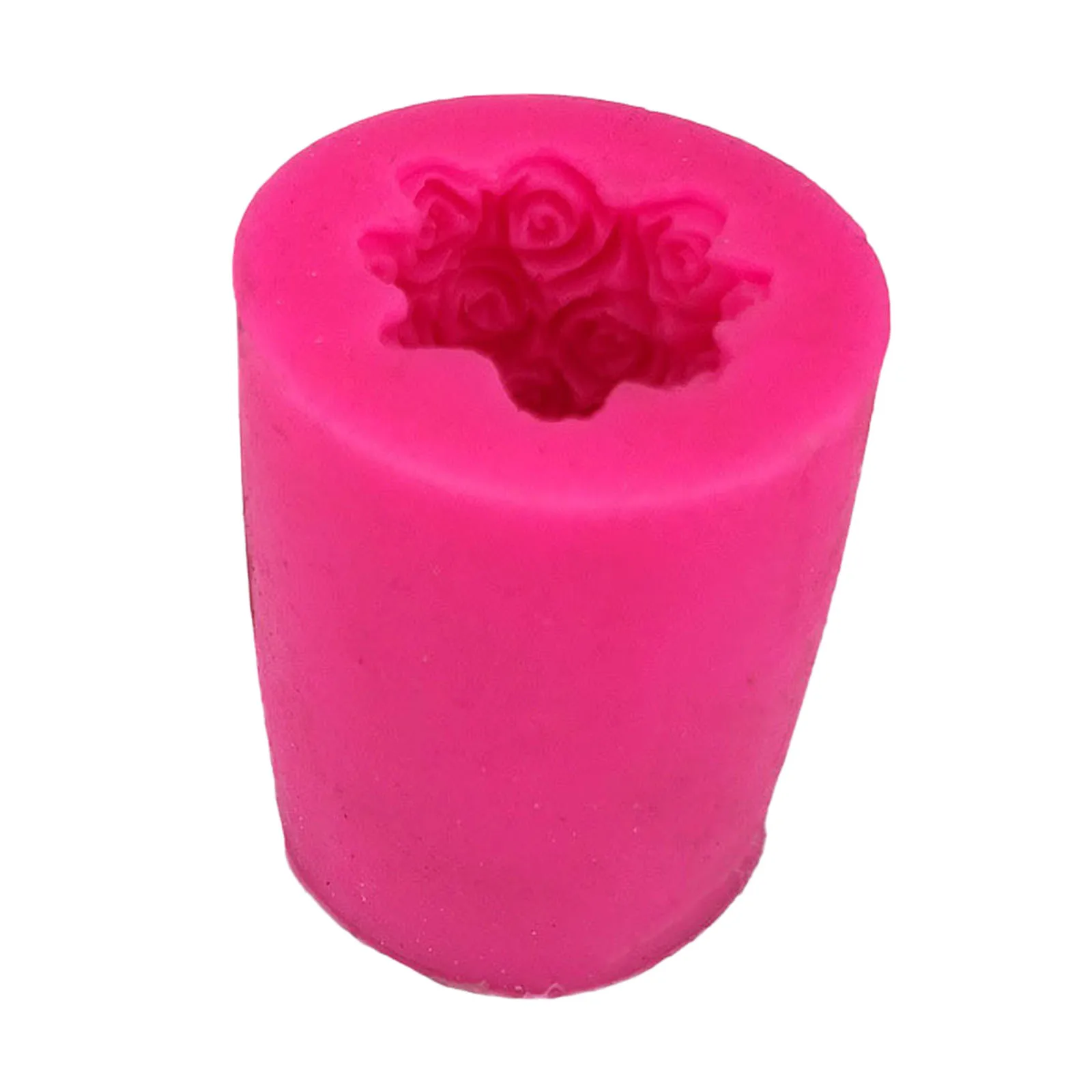 3D Rose Flower Candle Silicone Mold DIY Gypsum Plaster Mould Cylinder Shape Silicone Soap Candle Molds